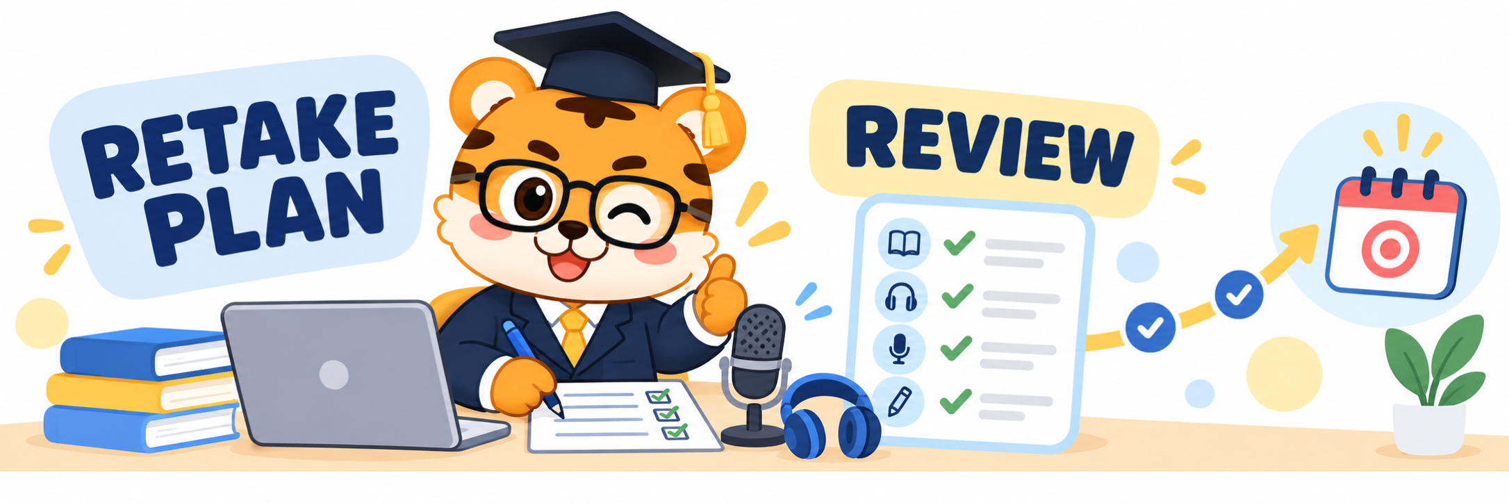 IELTS retake planning and study review workspace