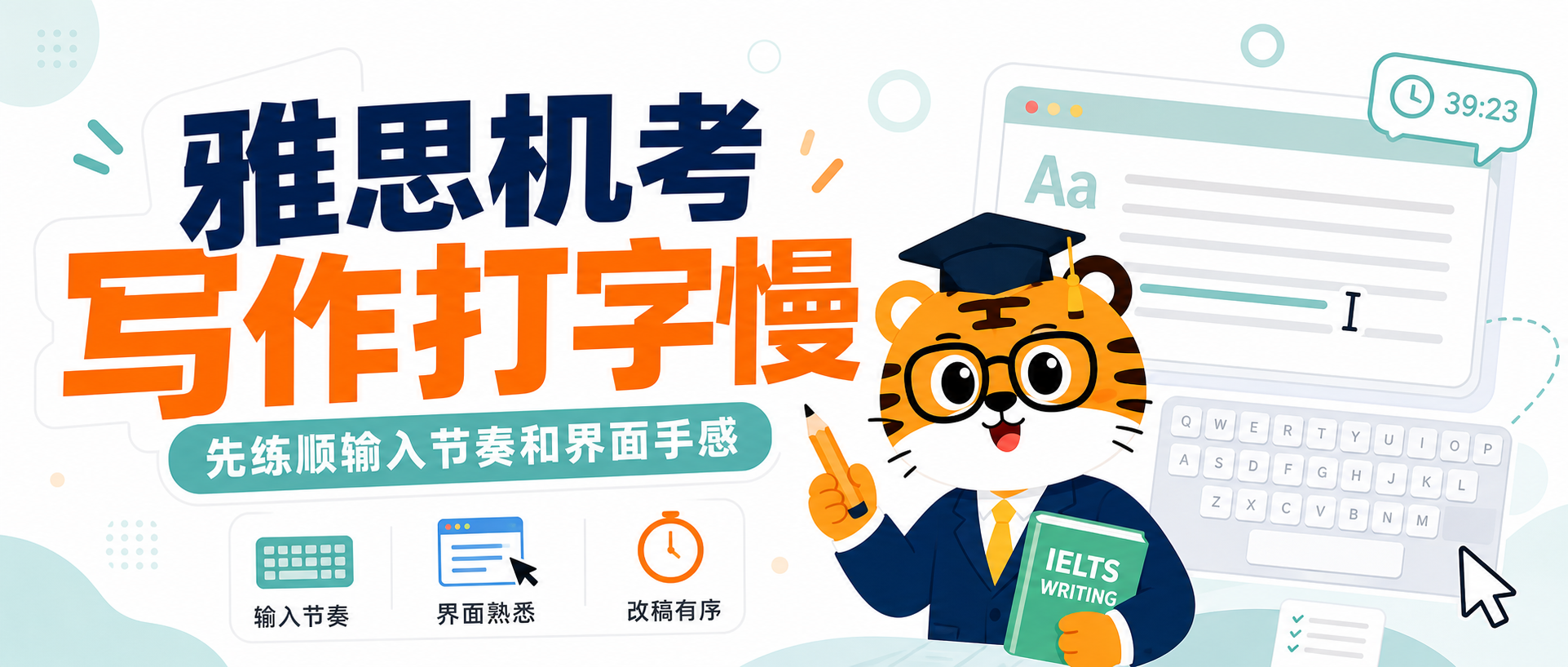 雅思机考写作打字慢别急先把输入节奏改稿顺序和界面手感练顺再考试