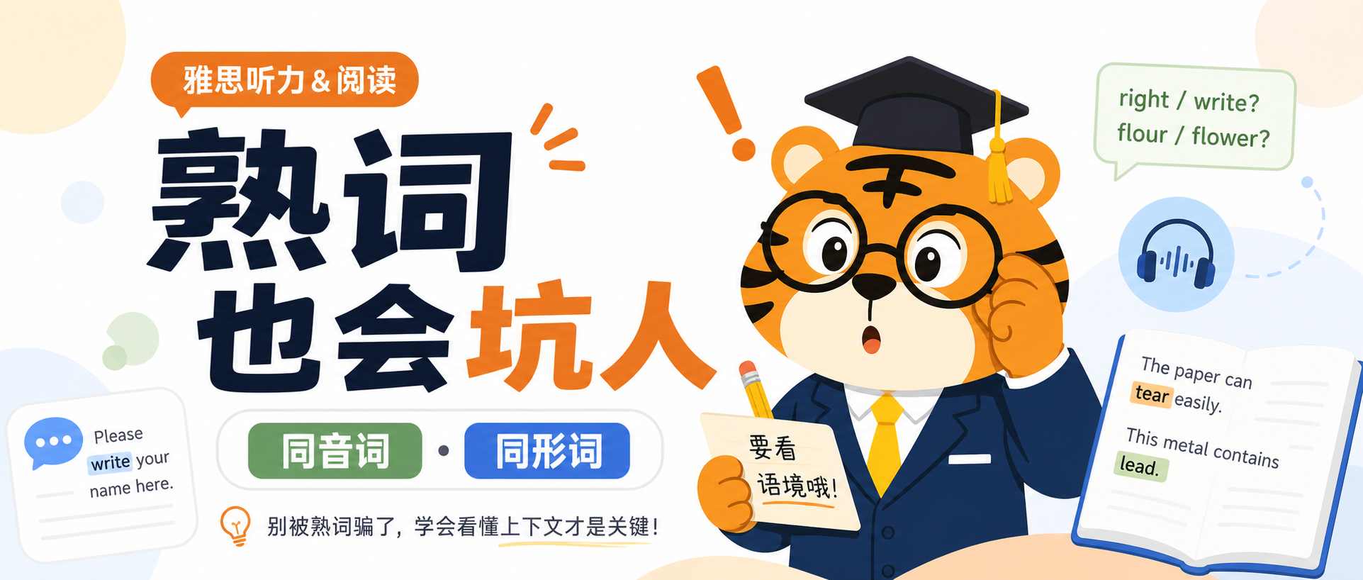 雅思听力阅读总被熟词坑住先分清同音词和同形词不然越会越容易错