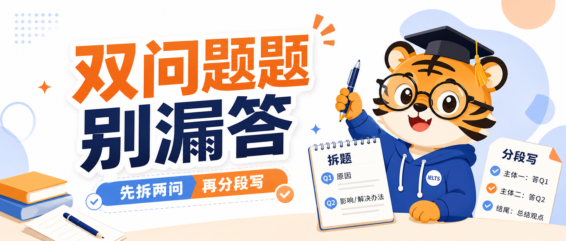 雅思写作Task2双问题题老漏一问先拆两问再分段写会更稳一点